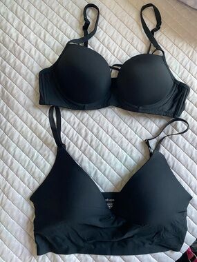 refuge Black Two-Piece Bra Set